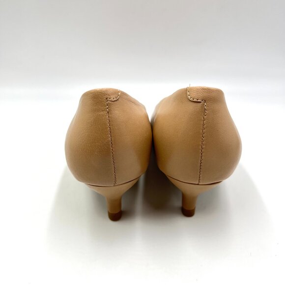 Trotters Womens Size 6.5 Beige‎ Nude Tan Leather Kitten Heels Pumps Shoes - Picture 7 of 14
